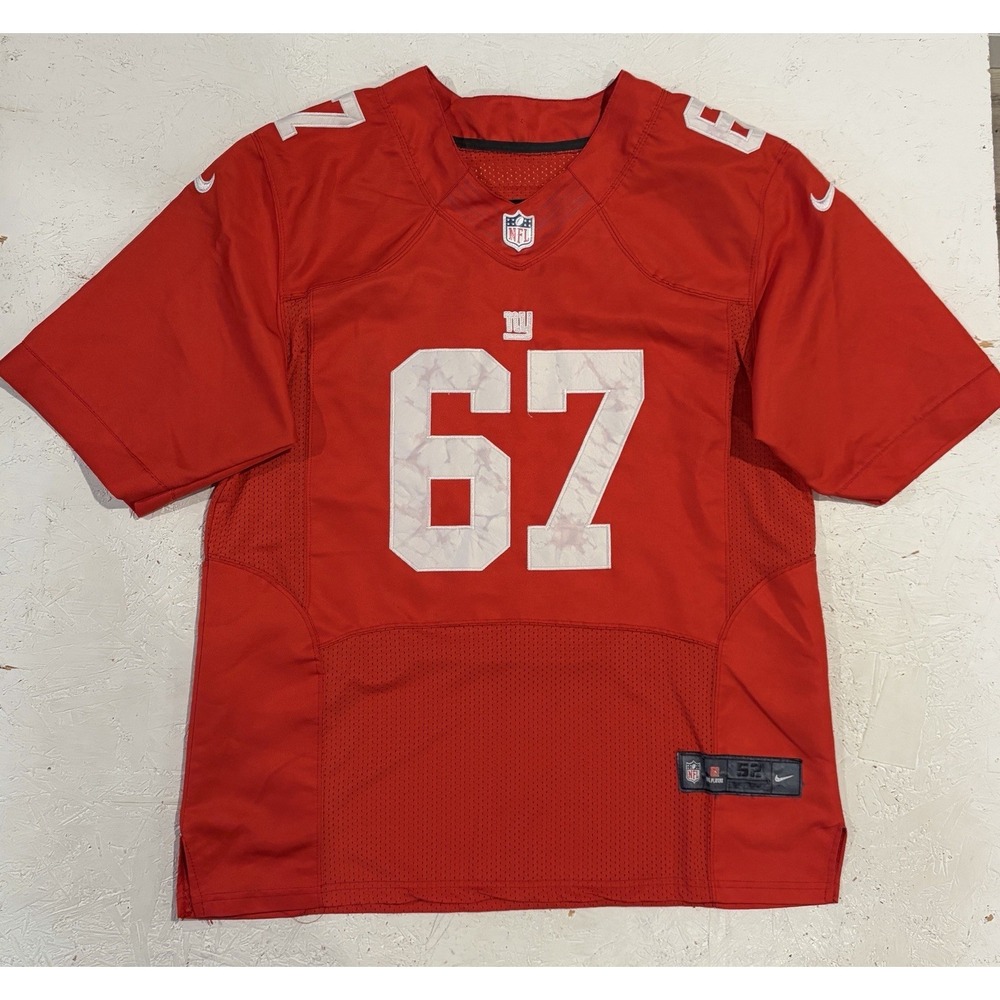 Nike On Field New York Giants Justin Pugh Jersey‎ Autographed Mens 52 Red NFL
